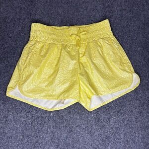 ZYIA Active Women's Yellow Bubble Print Drawstring Waist Running‎ Shorts
